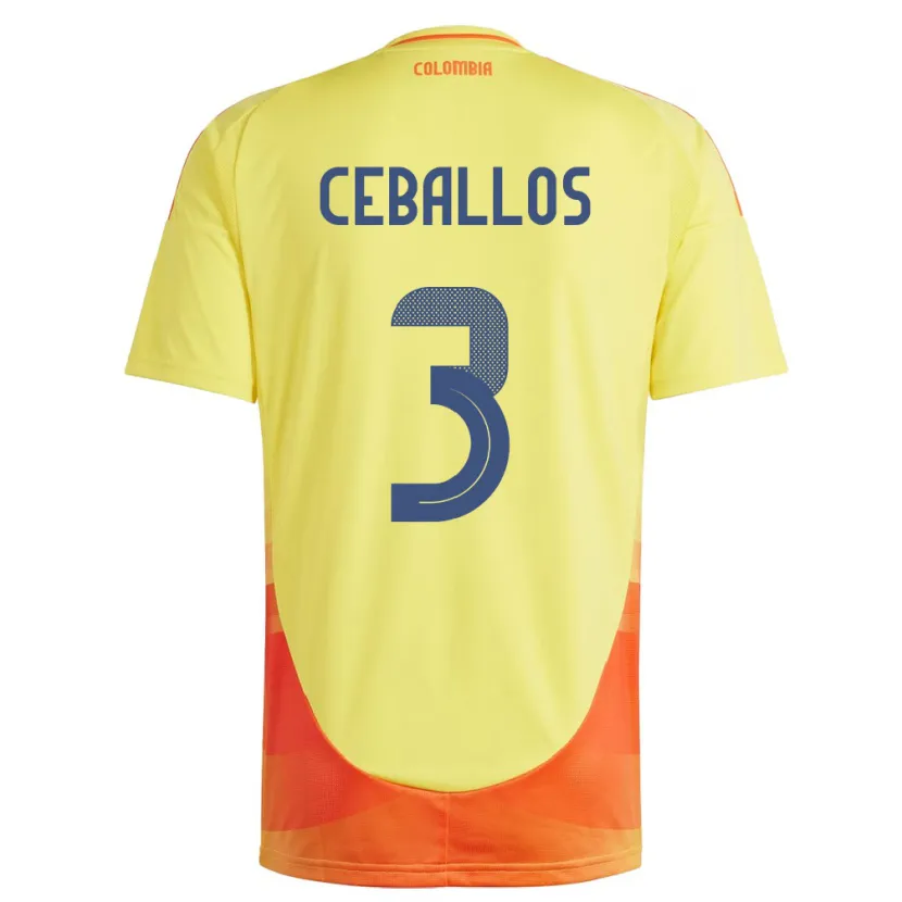 Danxen Damen Kolumbien Brayan Ceballos #3 Gelb Heimtrikot Trikot 24-26 T-Shirt Schweiz