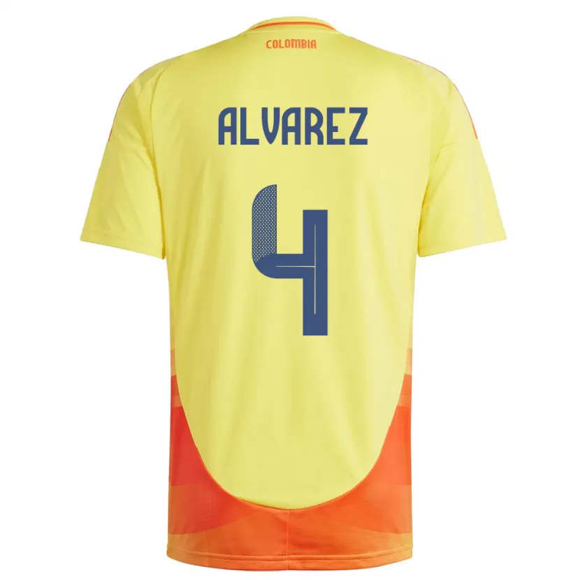 Danxen Damen Kolumbien Fernando Álvarez #4 Gelb Heimtrikot Trikot 24-26 T-Shirt Schweiz