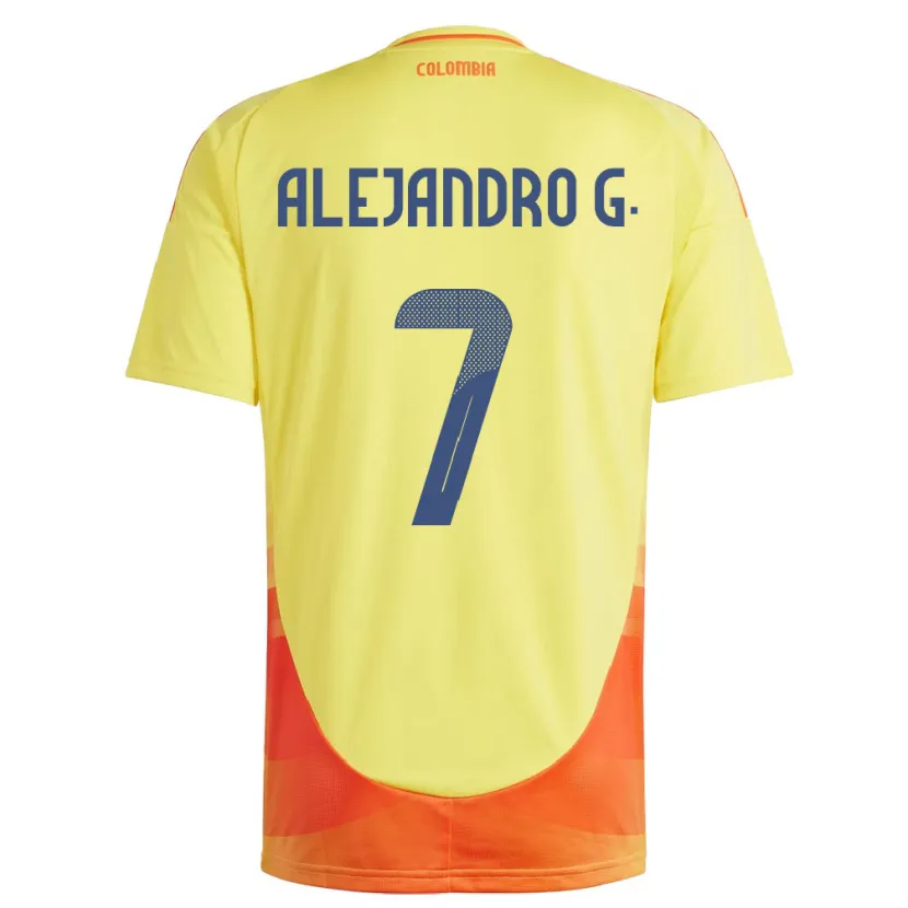 Danxen Damen Kolumbien Alejandro García #7 Gelb Heimtrikot Trikot 24-26 T-Shirt Schweiz