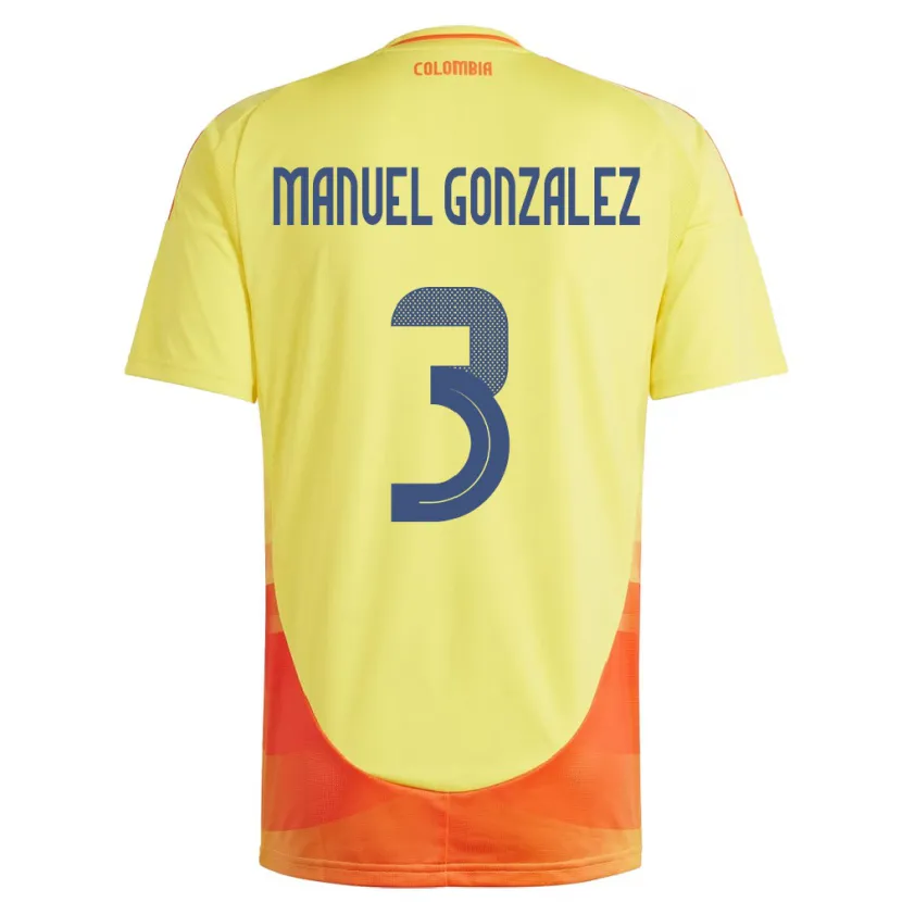 Danxen Damen Kolumbien Carlos Manuel González #3 Gelb Heimtrikot Trikot 24-26 T-Shirt Schweiz