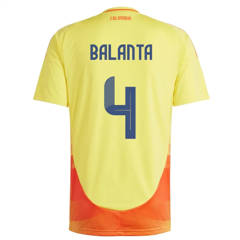 Danxen Damen Kolumbien Marlon Balanta #4 Gelb Heimtrikot Trikot 24-26 T-Shirt Schweiz