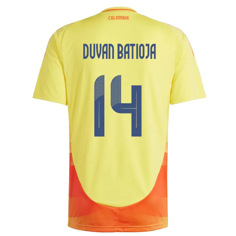 Danxen Damen Kolumbien Andy Duván Batioja #14 Gelb Heimtrikot Trikot 24-26 T-Shirt Schweiz