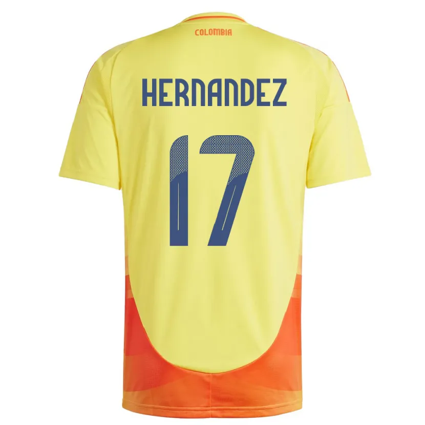 Danxen Damen Kolumbien Jhoan Hernández #17 Gelb Heimtrikot Trikot 24-26 T-Shirt Schweiz