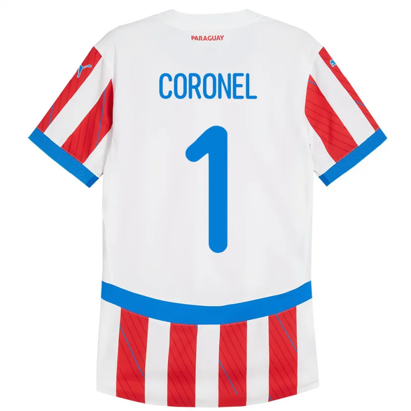 Danxen Damen Paraguay Carlos Coronel #1 Weiß Rot Heimtrikot Trikot 24-26 T-Shirt Schweiz