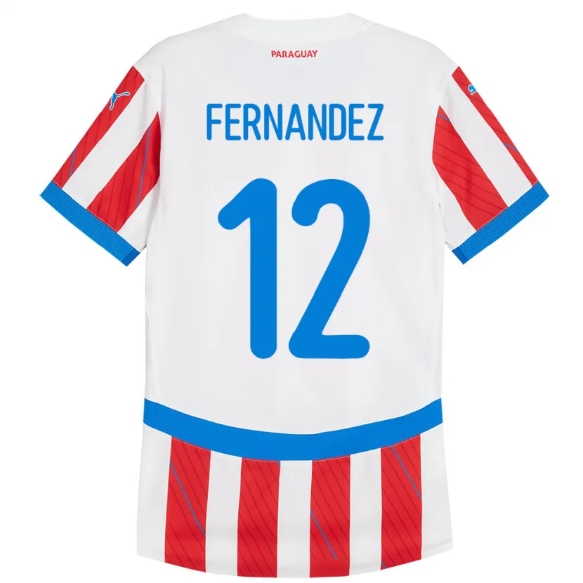 Danxen Damen Paraguay Gatito Fernández #12 Weiß Rot Heimtrikot Trikot 24-26 T-Shirt Schweiz