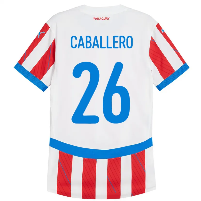 Danxen Damen Paraguay Hernesto Caballero #26 Weiß Rot Heimtrikot Trikot 24-26 T-Shirt Schweiz