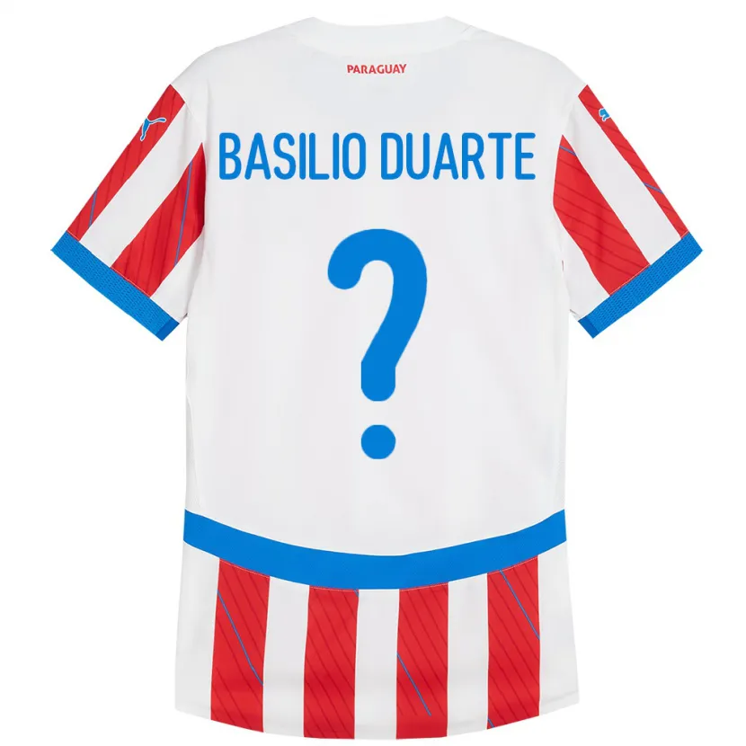Danxen Damen Paraguay Basilio Duarte #0 Weiß Rot Heimtrikot Trikot 24-26 T-Shirt Schweiz