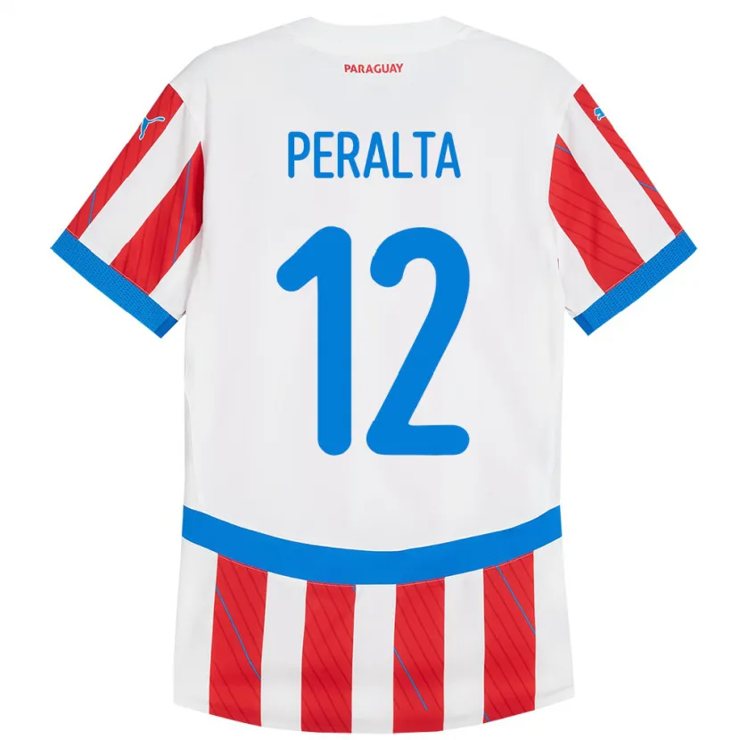 Danxen Damen Paraguay Jesús Peralta #12 Weiß Rot Heimtrikot Trikot 24-26 T-Shirt Schweiz