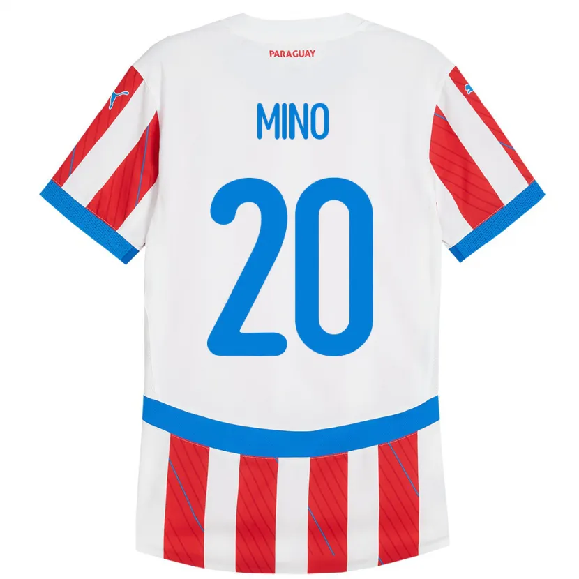 Danxen Damen Paraguay César Miño #20 Weiß Rot Heimtrikot Trikot 24-26 T-Shirt Schweiz