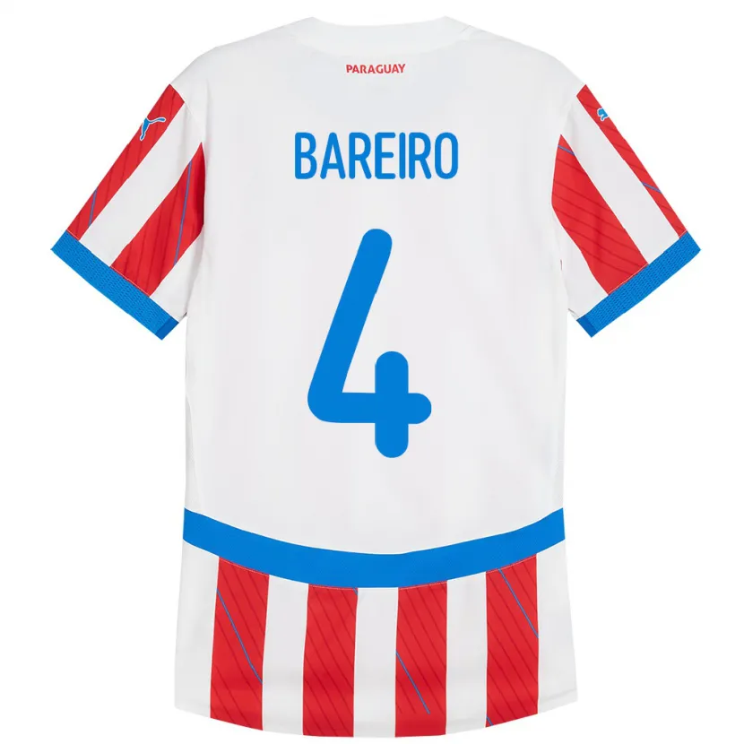 Danxen Damen Paraguay Daysy Bareiro #4 Weiß Rot Heimtrikot Trikot 24-26 T-Shirt Schweiz