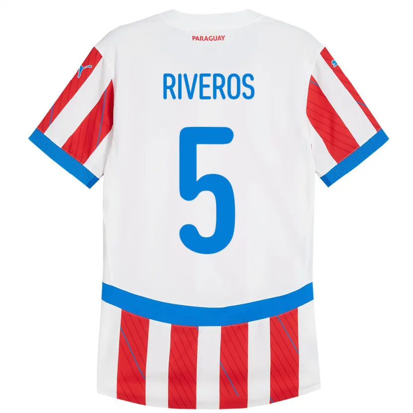 Danxen Damen Paraguay Verónica Riveros #5 Weiß Rot Heimtrikot Trikot 24-26 T-Shirt Schweiz