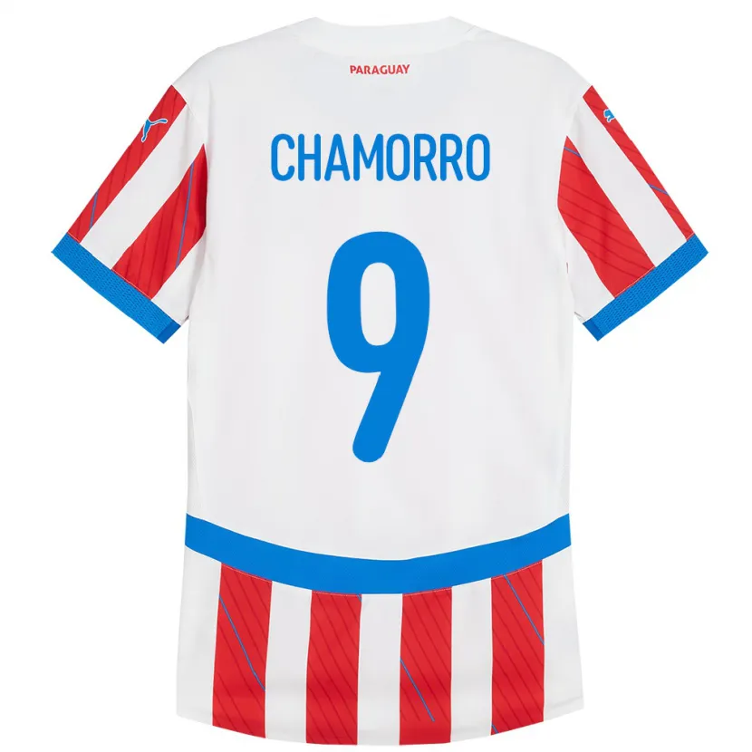 Danxen Damen Paraguay Lice Chamorro #9 Weiß Rot Heimtrikot Trikot 24-26 T-Shirt Schweiz