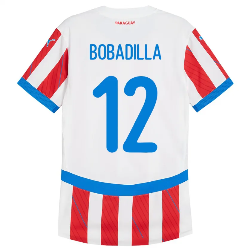 Danxen Damen Paraguay Alicia Bobadilla #12 Weiß Rot Heimtrikot Trikot 24-26 T-Shirt Schweiz