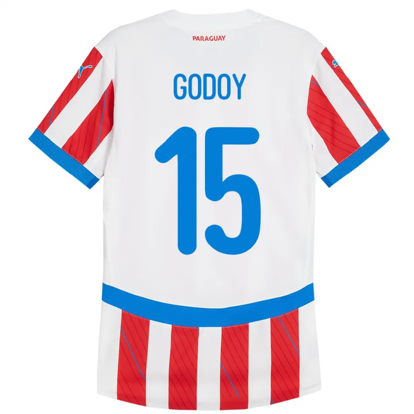 Danxen Damen Paraguay Fanny Godoy #15 Weiß Rot Heimtrikot Trikot 24-26 T-Shirt Schweiz