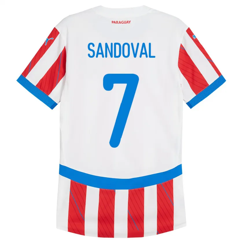 Danxen Damen Paraguay Fabiola Sandoval #7 Weiß Rot Heimtrikot Trikot 24-26 T-Shirt Schweiz