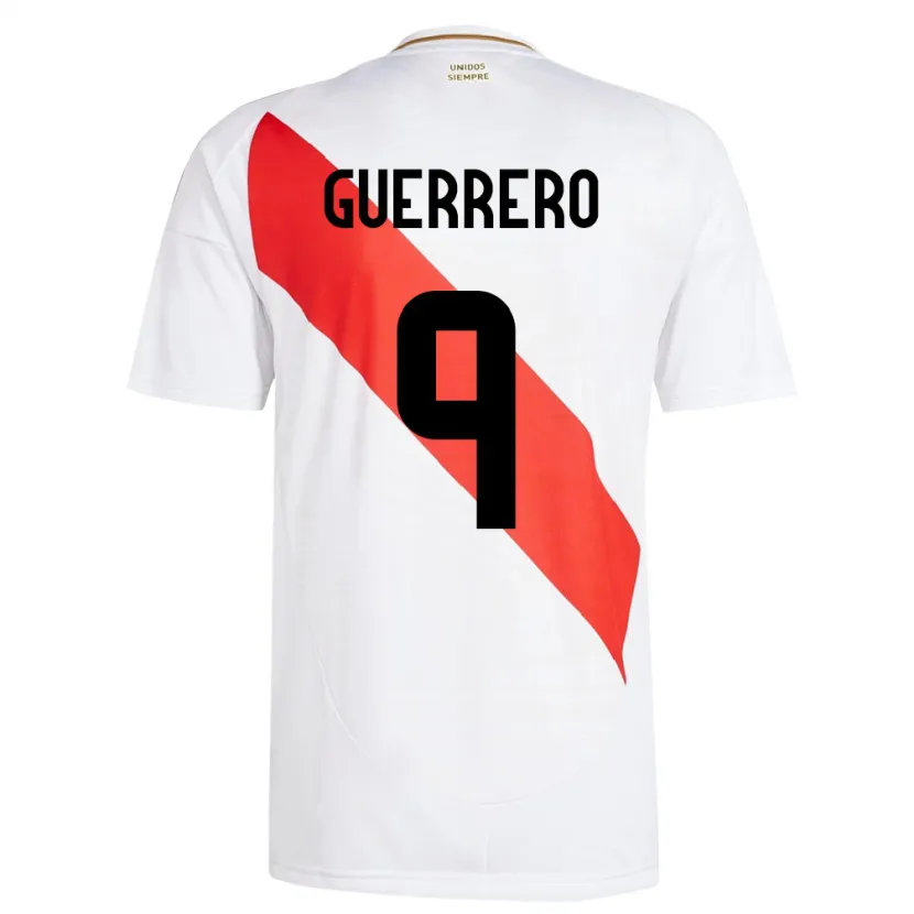 Danxen Damen Peru Paolo Guerrero #9 Weiß Heimtrikot Trikot 24-26 T-Shirt Schweiz