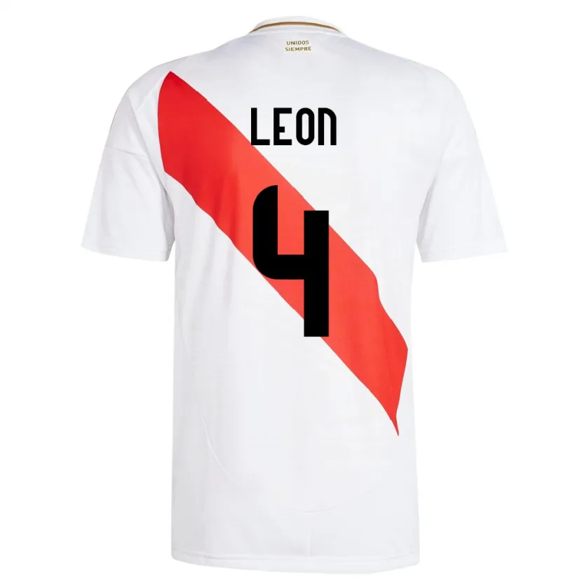 Danxen Damen Peru Mía León #4 Weiß Heimtrikot Trikot 24-26 T-Shirt Schweiz