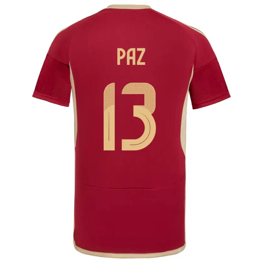Danxen Damen Venezuela Jesús Paz #13 Burgund Heimtrikot Trikot 24-26 T-Shirt Schweiz