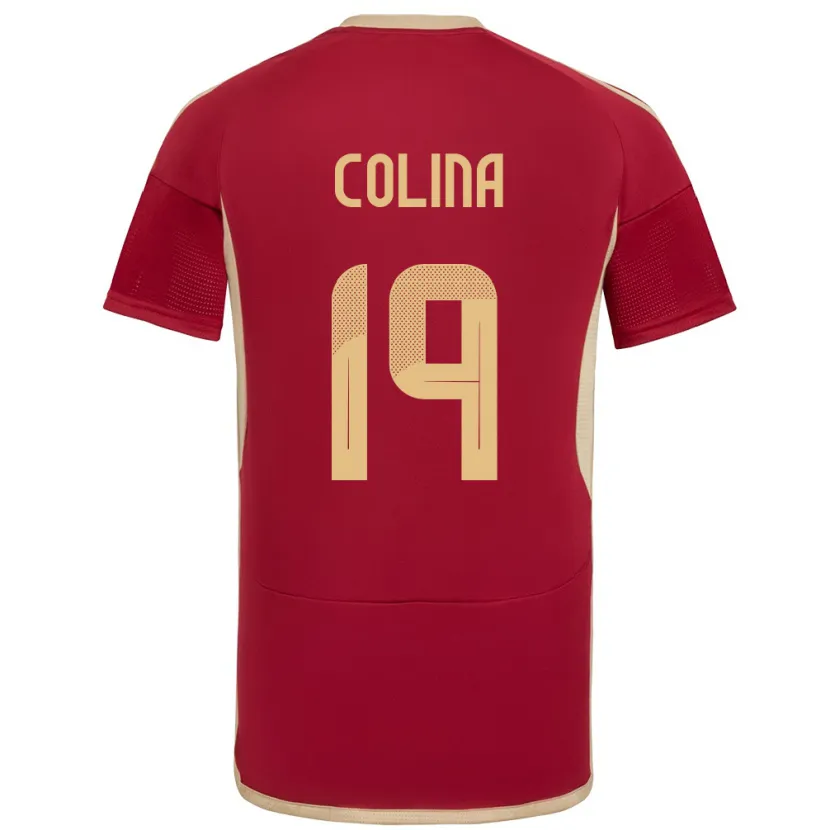 Danxen Damen Venezuela Junior Colina #19 Burgund Heimtrikot Trikot 24-26 T-Shirt Schweiz