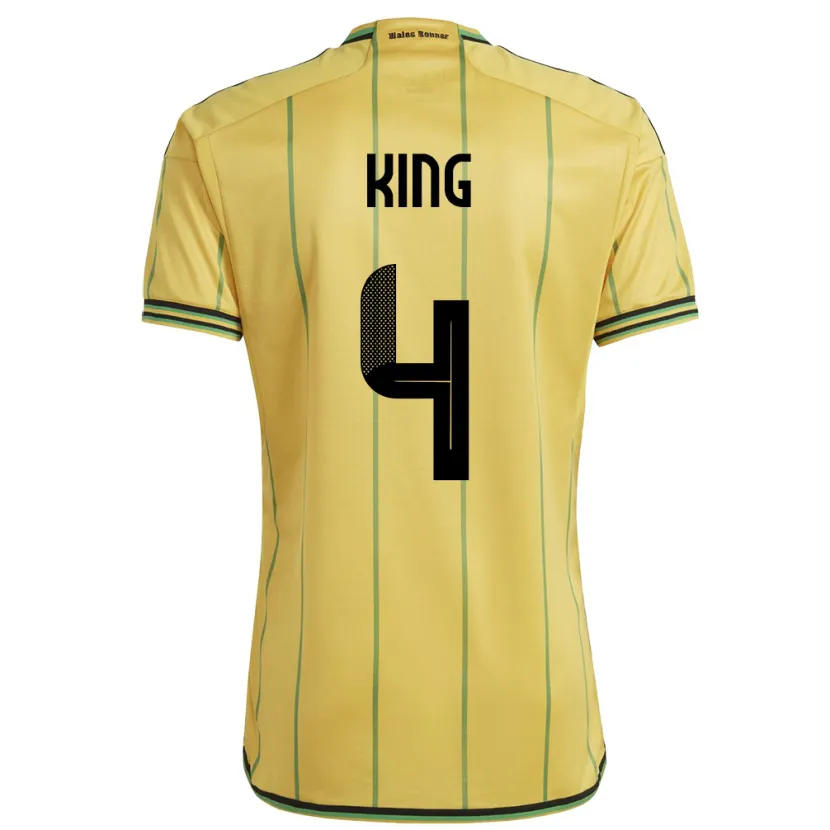 Danxen Damen Jamaika Richard King #4 Gelb Heimtrikot Trikot 24-26 T-Shirt Schweiz