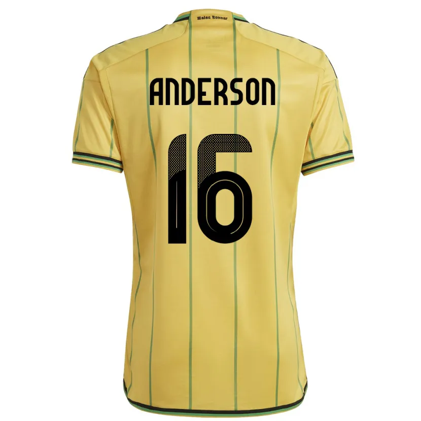 Danxen Damen Jamaika Karoy Anderson #16 Gelb Heimtrikot Trikot 24-26 T-Shirt Schweiz