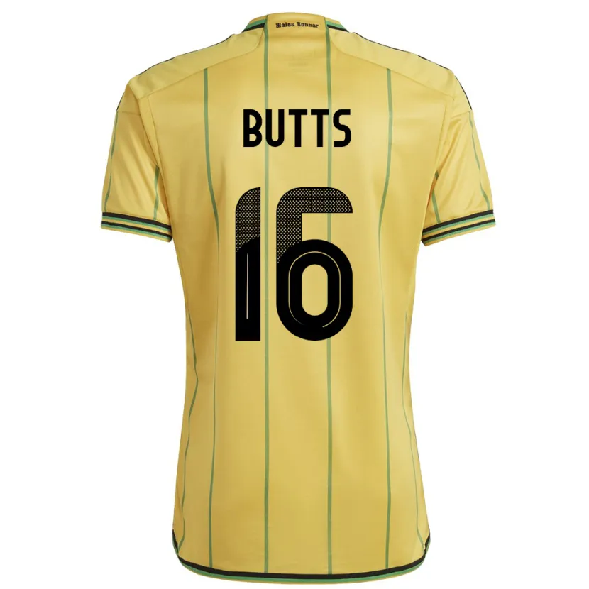 Danxen Damen Jamaika Njeri Butts #16 Gelb Heimtrikot Trikot 24-26 T-Shirt Schweiz