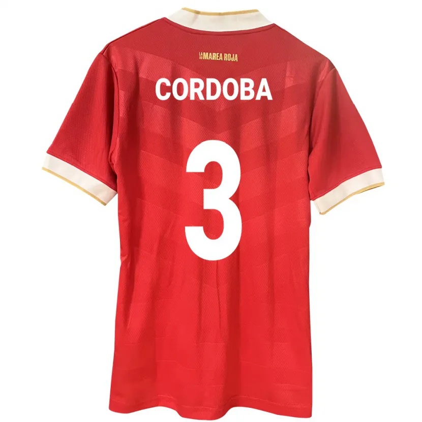 Danxen Damen Panama José Córdoba #3 Rot Heimtrikot Trikot 24-26 T-Shirt Schweiz