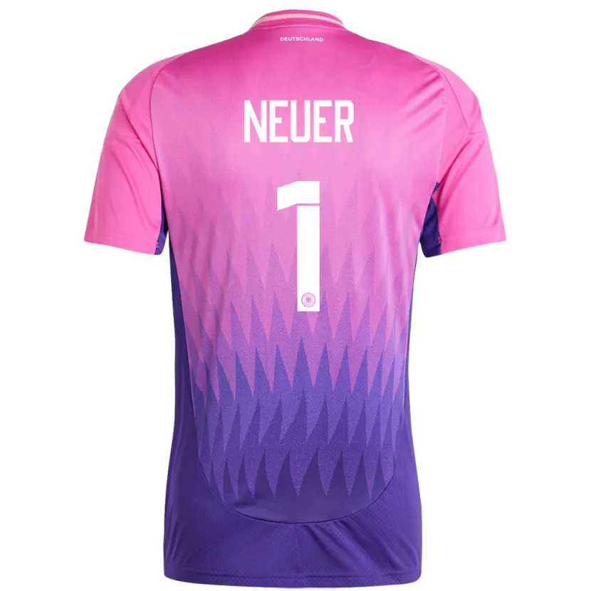 Danxen Damen Deutschland Manuel Neuer #1 Pink Lila Auswärtstrikot Trikot 24-26 T-Shirt Schweiz