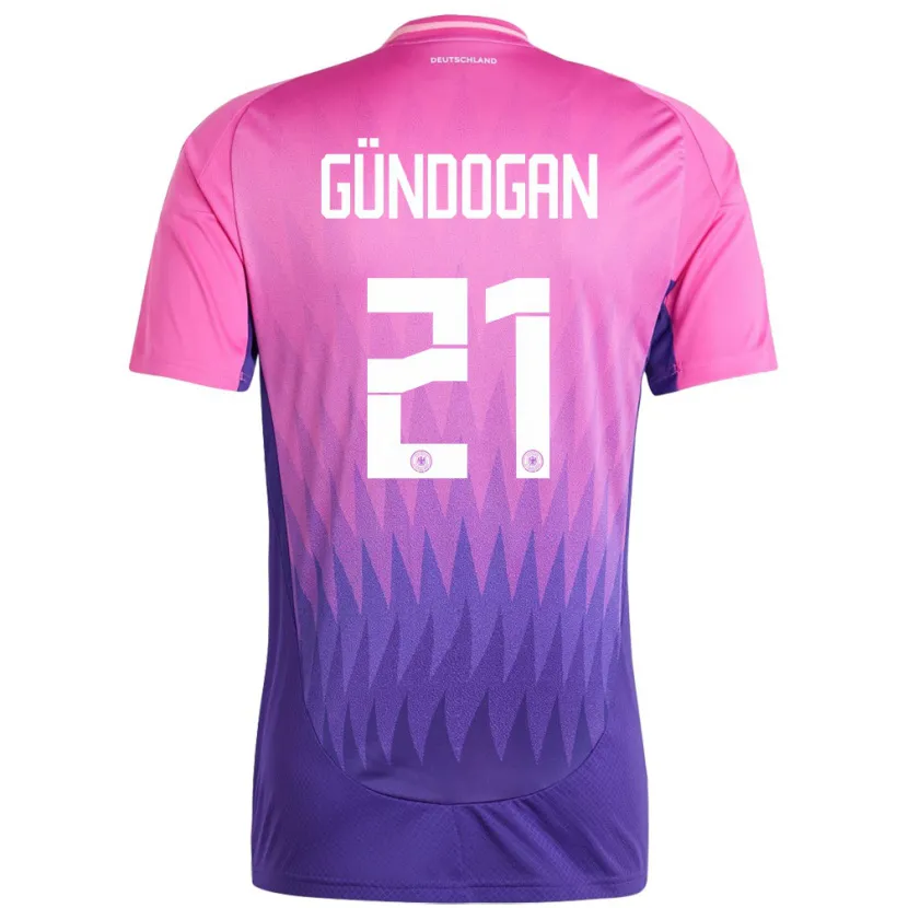 Danxen Damen Deutschland Ilkay Gundogan #21 Pink Lila Auswärtstrikot Trikot 24-26 T-Shirt Schweiz