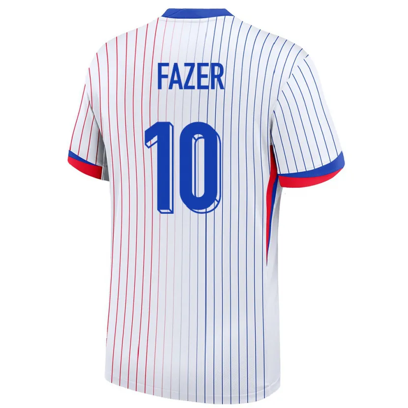 Danxen Damen Frankreich Laurina Fazer #10 Weiß Auswärtstrikot Trikot 24-26 T-Shirt Schweiz