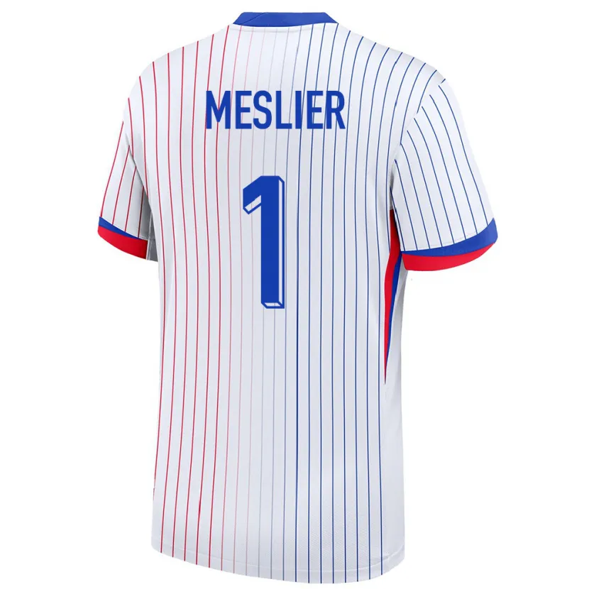 Danxen Damen Frankreich Illan Meslier #1 Weiß Auswärtstrikot Trikot 24-26 T-Shirt Schweiz