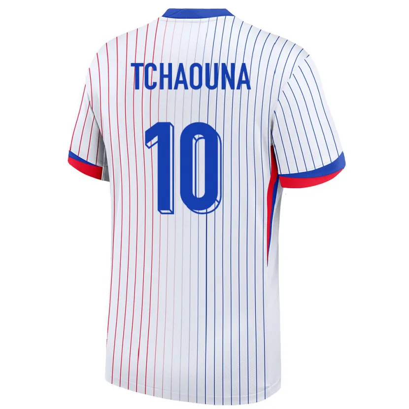 Danxen Damen Frankreich Loum Tchaouna #10 Weiß Auswärtstrikot Trikot 24-26 T-Shirt Schweiz