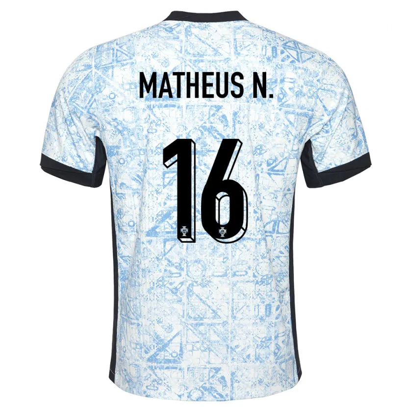 Danxen Damen Portugal Matheus Nunes #16 Cremeblau Auswärtstrikot Trikot 24-26 T-Shirt Schweiz