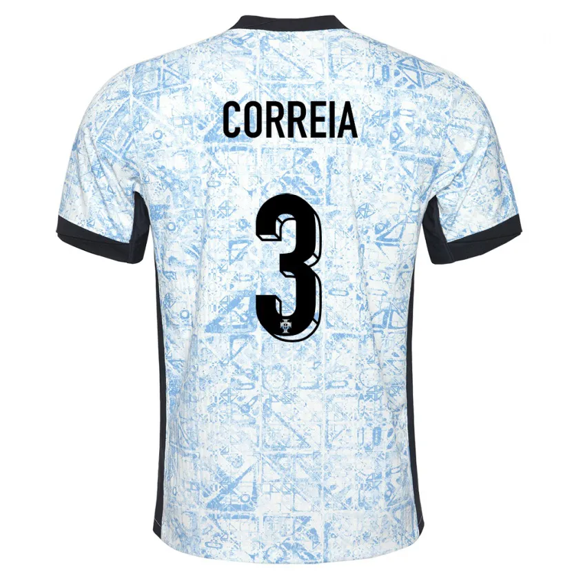 Danxen Damen Portugal Alicia Correia #3 Cremeblau Auswärtstrikot Trikot 24-26 T-Shirt Schweiz