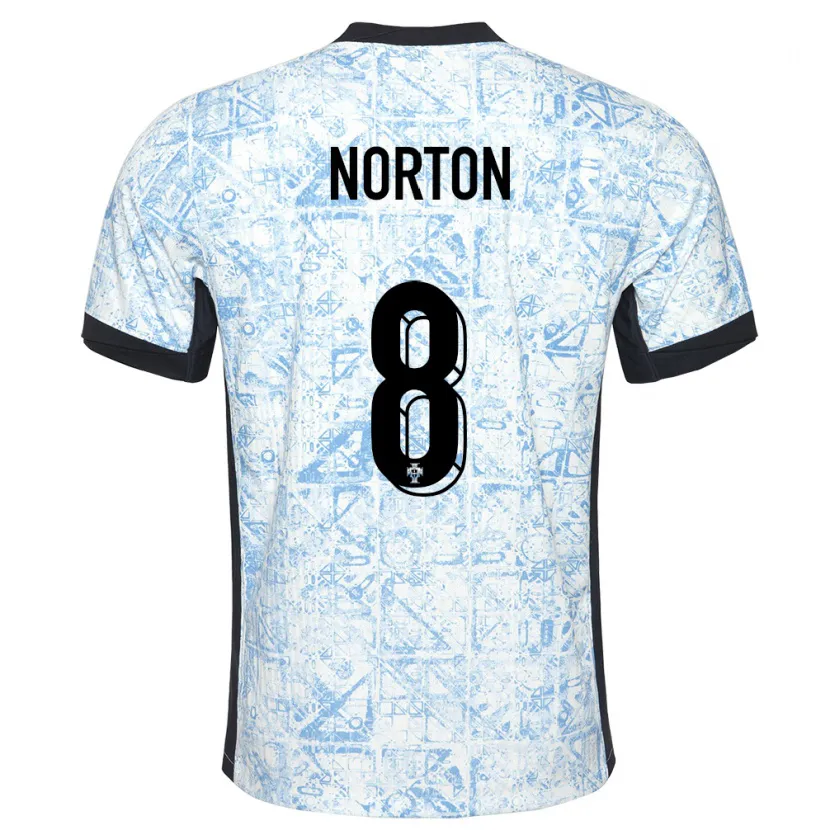 Danxen Damen Portugal Andreia Norton #8 Cremeblau Auswärtstrikot Trikot 24-26 T-Shirt Schweiz