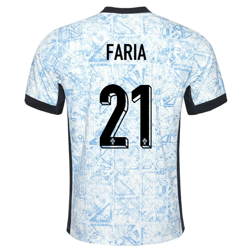 Danxen Damen Portugal Andreia Faria #21 Cremeblau Auswärtstrikot Trikot 24-26 T-Shirt Schweiz