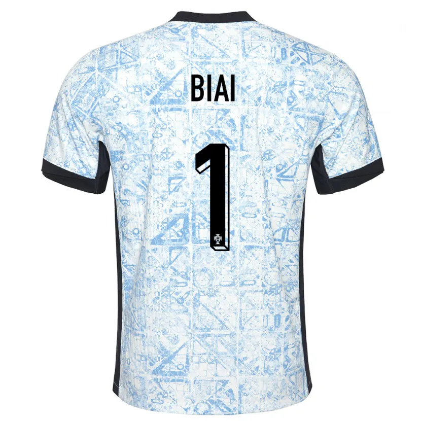 Danxen Damen Portugal Celton Biai #1 Cremeblau Auswärtstrikot Trikot 24-26 T-Shirt Schweiz