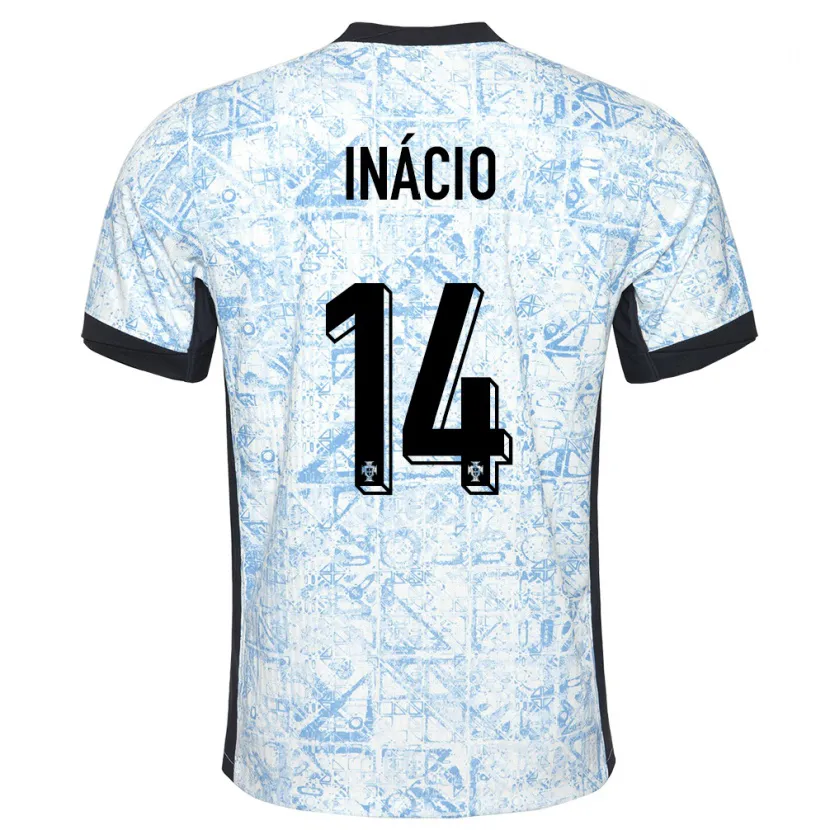Danxen Damen Portugal Goncalo Inacio #14 Cremeblau Auswärtstrikot Trikot 24-26 T-Shirt Schweiz