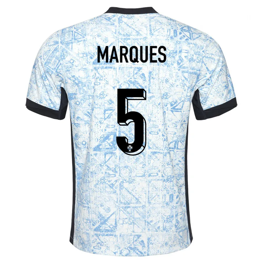 Danxen Damen Portugal Martim Marques #5 Cremeblau Auswärtstrikot Trikot 24-26 T-Shirt Schweiz