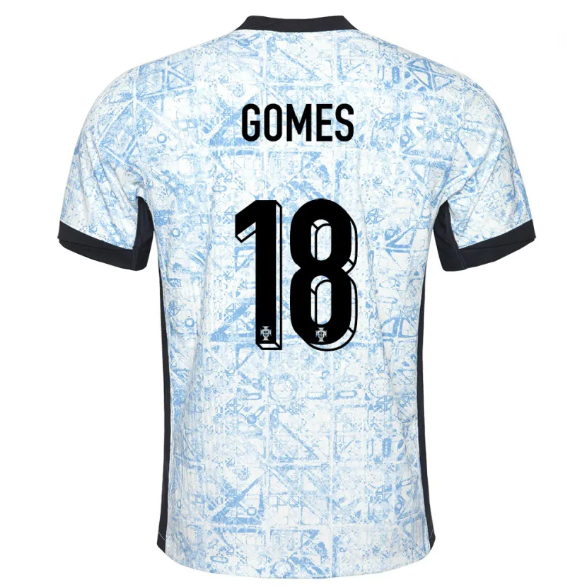 Danxen Damen Portugal Andre Gomes #18 Cremeblau Auswärtstrikot Trikot 24-26 T-Shirt Schweiz