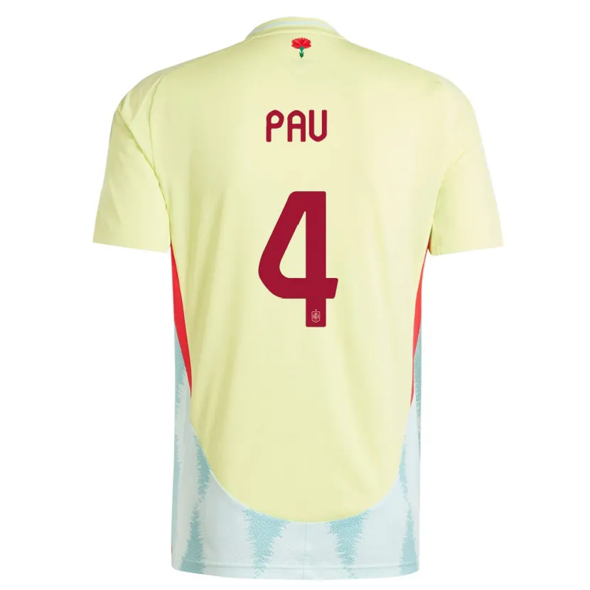 Danxen Damen Spanien Pau Torres #4 Gelb Auswärtstrikot Trikot 24-26 T-Shirt Schweiz