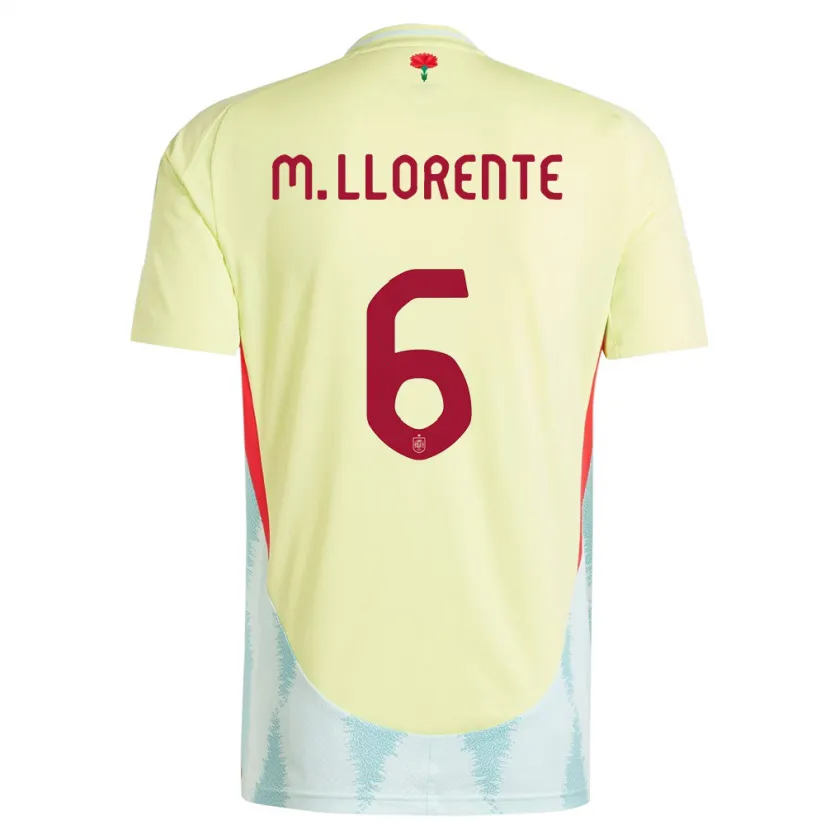 Danxen Damen Spanien Marcos Llorente #6 Gelb Auswärtstrikot Trikot 24-26 T-Shirt Schweiz
