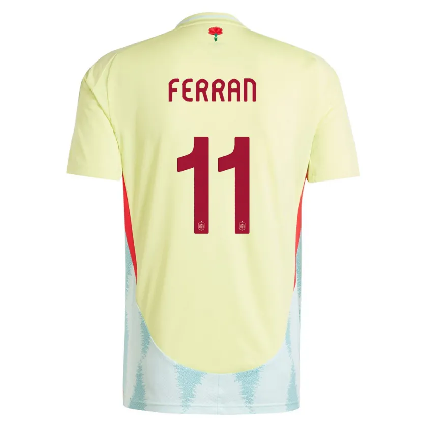 Danxen Damen Spanien Ferran Torres #11 Gelb Auswärtstrikot Trikot 24-26 T-Shirt Schweiz