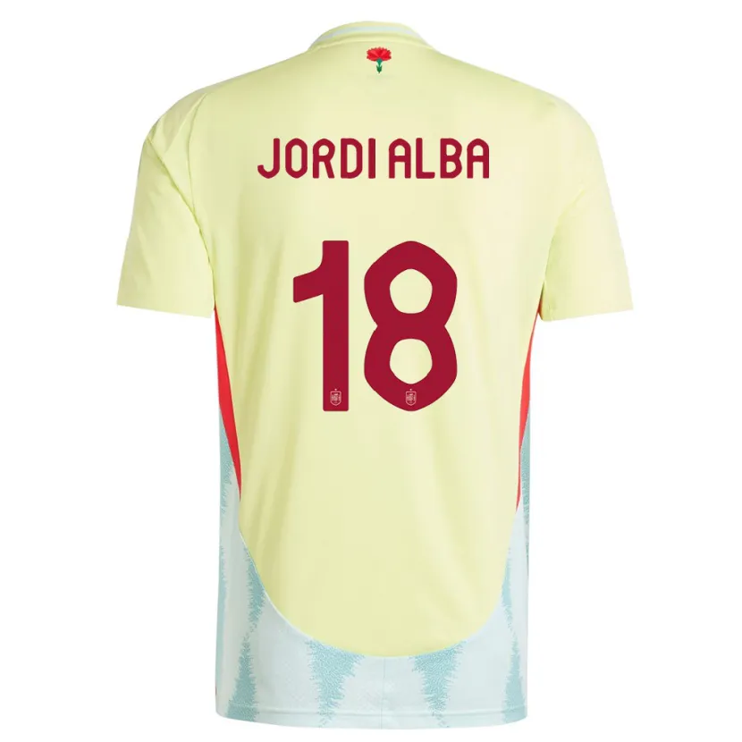 Danxen Damen Spanien Jordi Alba #18 Gelb Auswärtstrikot Trikot 24-26 T-Shirt Schweiz
