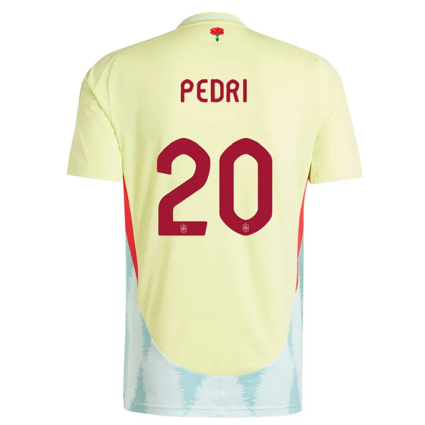 Danxen Damen Spanien Pedri #20 Gelb Auswärtstrikot Trikot 24-26 T-Shirt Schweiz