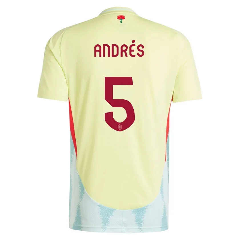 Danxen Damen Spanien Ivana Andres #5 Gelb Auswärtstrikot Trikot 24-26 T-Shirt Schweiz