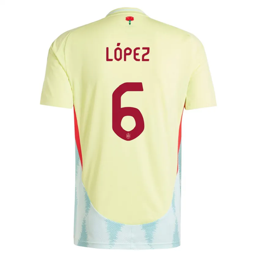 Danxen Damen Spanien Maitane Lopez #6 Gelb Auswärtstrikot Trikot 24-26 T-Shirt Schweiz