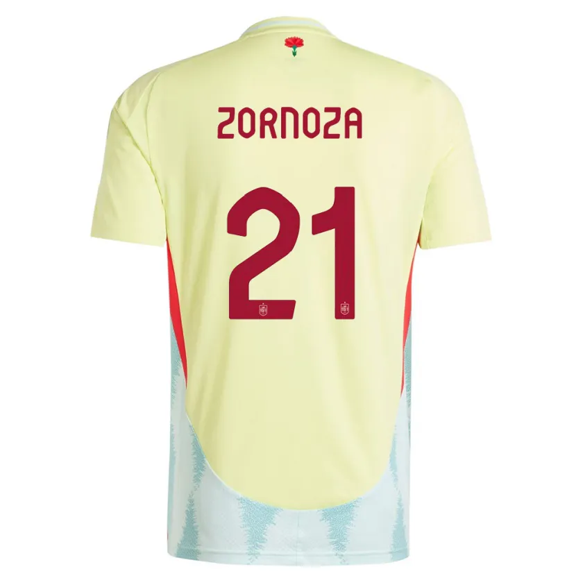 Danxen Damen Spanien Claudia Zornoza #21 Gelb Auswärtstrikot Trikot 24-26 T-Shirt Schweiz