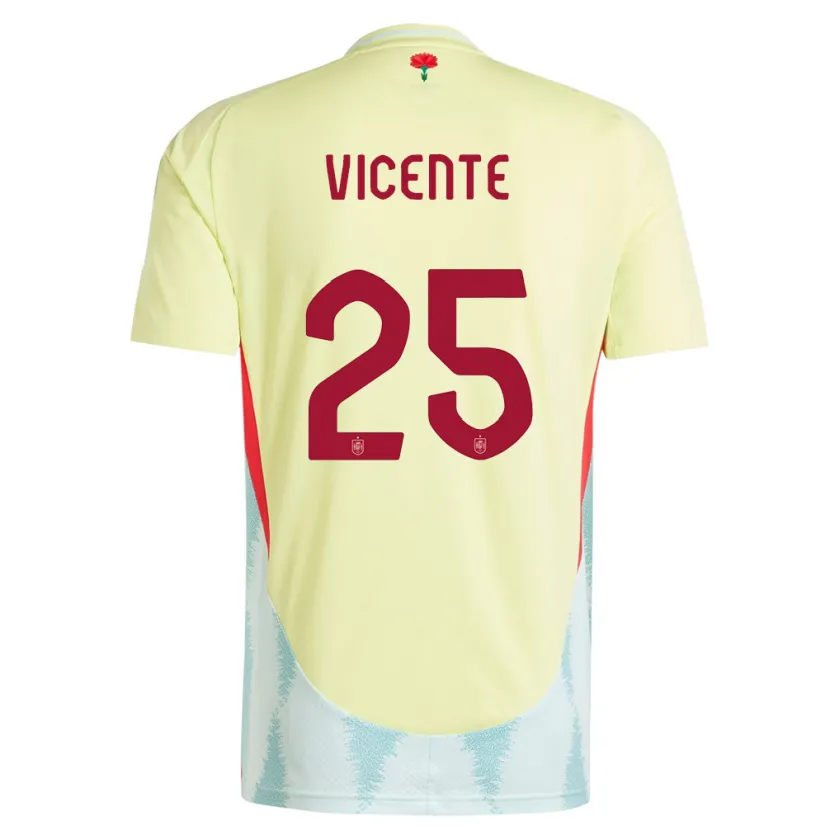 Danxen Damen Spanien Ainhoa Vicente #25 Gelb Auswärtstrikot Trikot 24-26 T-Shirt Schweiz