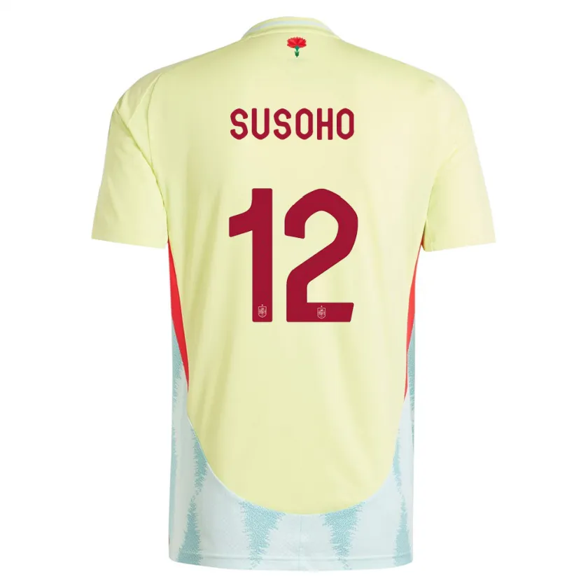 Danxen Damen Spanien Mahamadou Susoho #12 Gelb Auswärtstrikot Trikot 24-26 T-Shirt Schweiz